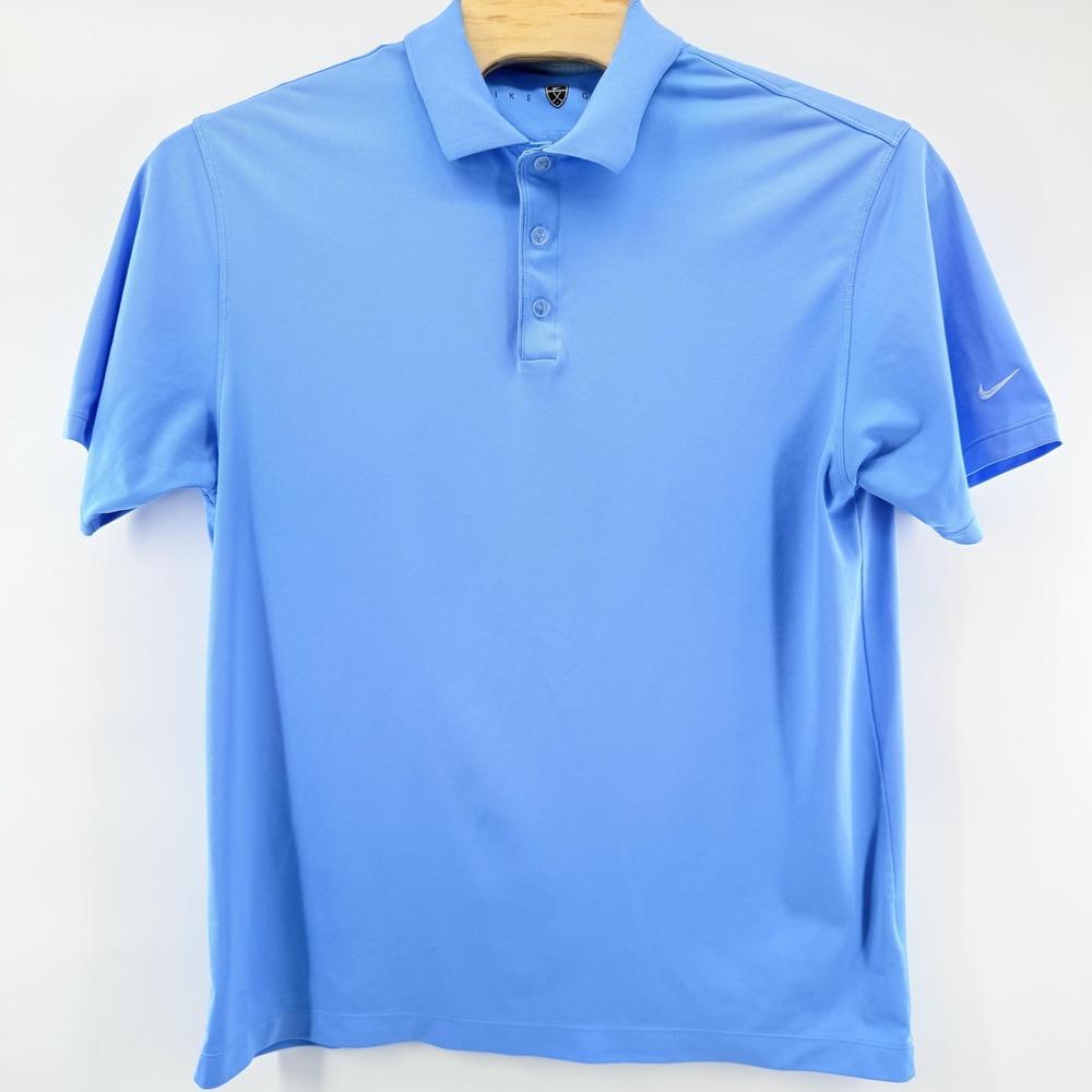 Nike‎ Golf Polo Shirt Mens XL Blue Short Sleeve Performance Embroidered Swoosh
